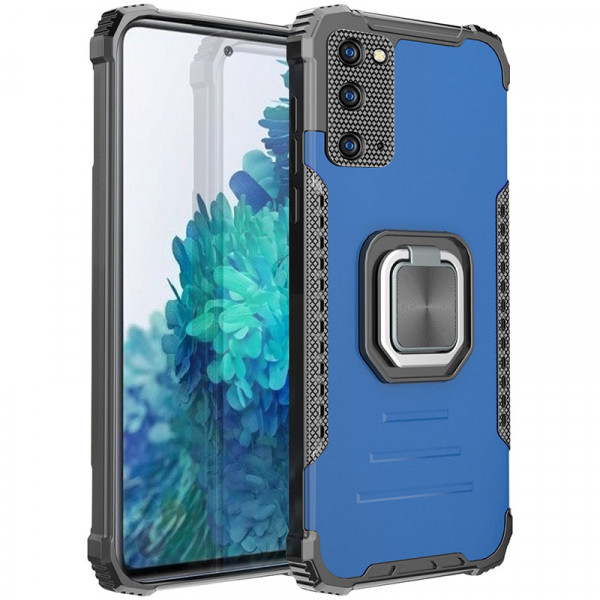 

Противоударный чехол Epik Brutal с кольцом для Samsung Galaxy S20 FE, Синий