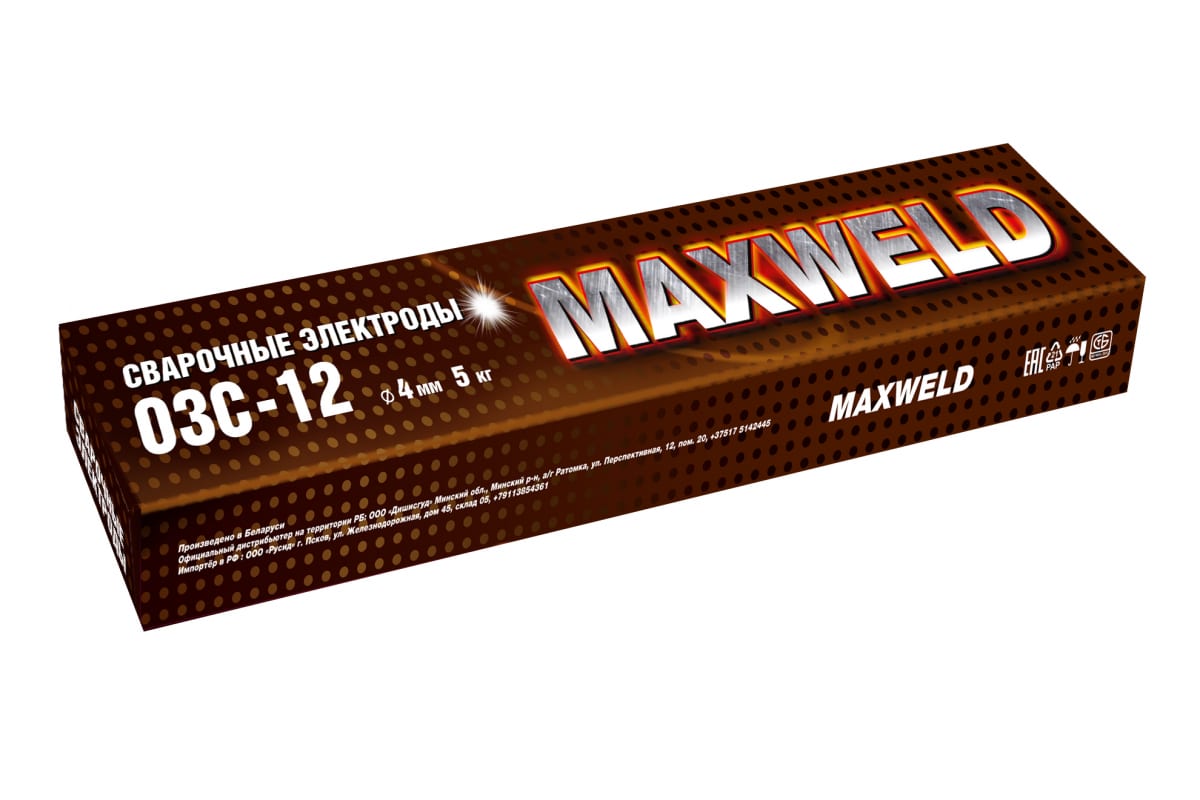 Электроды MAXWELD ОЗС-12 4мм 5кг 1799₽