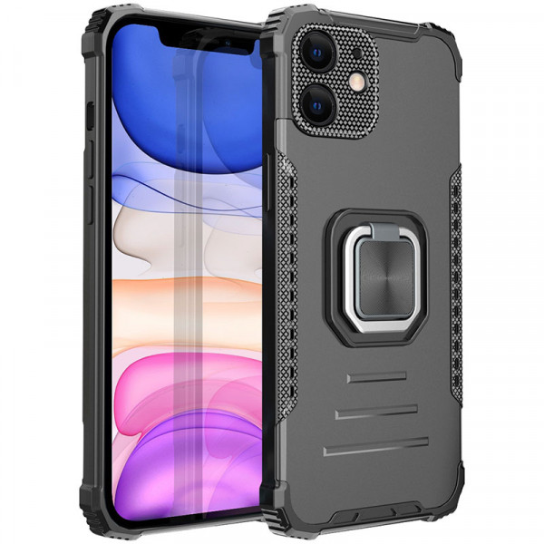 Противоударный чехол Epik Brutal с кольцом для iPhone 11 с защитой камеры