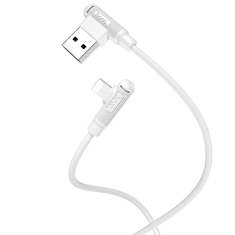 

Кабель Hoco X46 Pleasure Lightning 1м 90 градусов белый