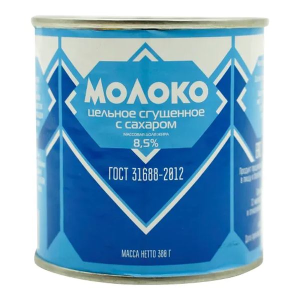 

Сгущенное молоко цельное с сахаром 8,5% СЗМЖ 380 г