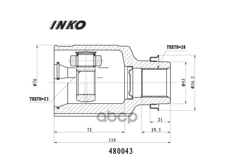 

Шрус Внутренний Перед Прав INKO 480043