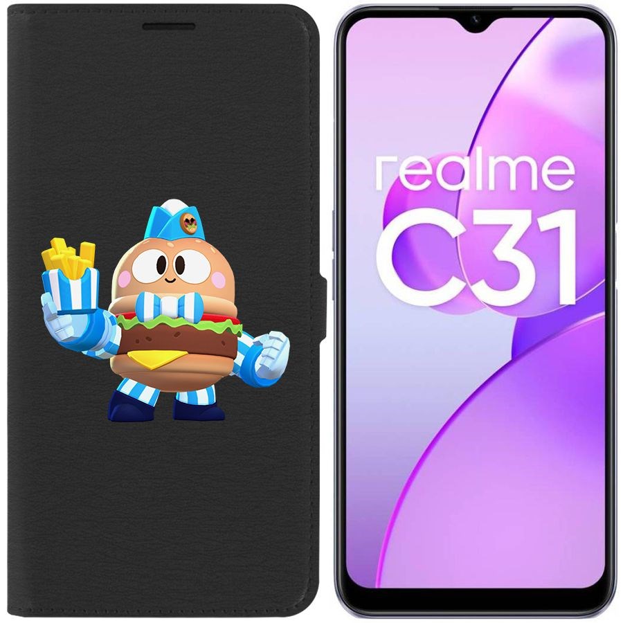 

Чехол-книжка Eco Book для Realme C31 Brawl Stars-Бургер Лу