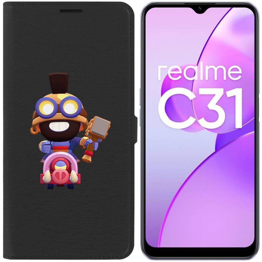 

Чехол-книжка Eco Book для Realme C31 Brawl Stars-Карл Всадник на кабане