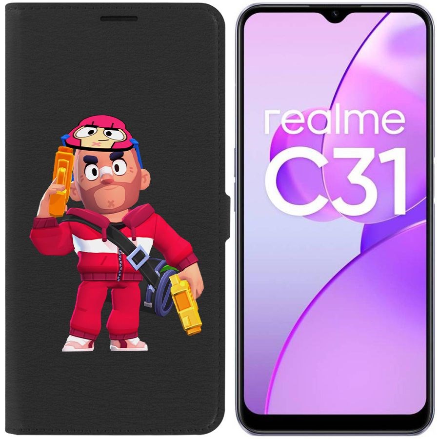 

Чехол-книжка Eco Book для Realme C31 Brawl Stars-Красавчик Кольт