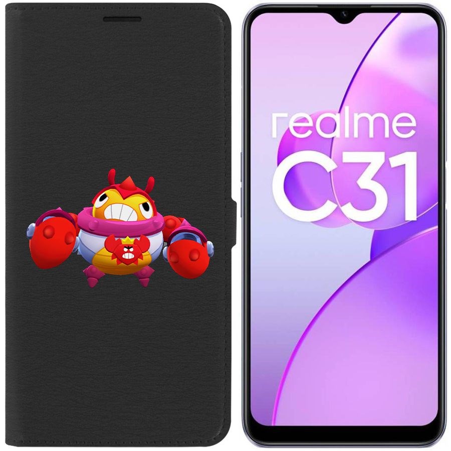 

Чехол-книжка Eco Book для Realme C31 Brawl Stars-Краб Тик