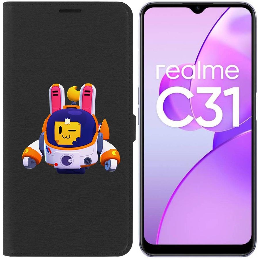 

Чехол-книжка Eco Book для Realme C31 Brawl Stars-Лунный Спраут