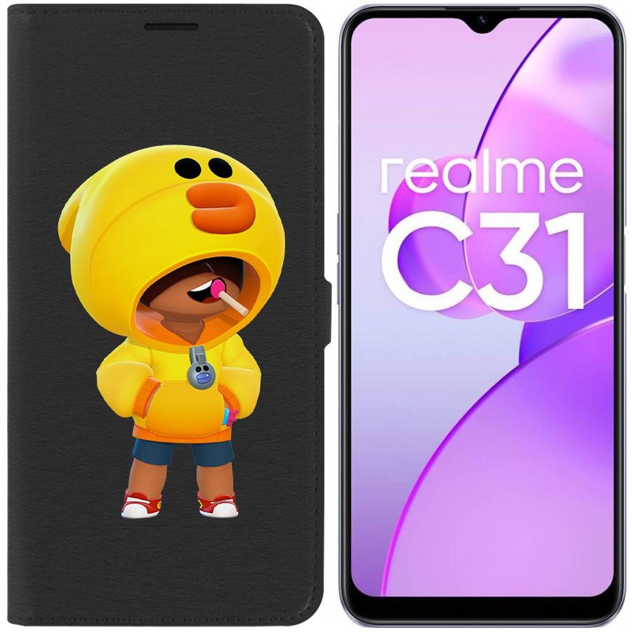 

Чехол-книжка Eco Book для Realme C31 Brawl Stars-Леон Салли