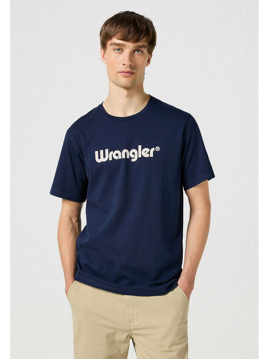 

Футболка мужская Wrangler WR122O090 синяя 2XL, Синий, WR122O090
