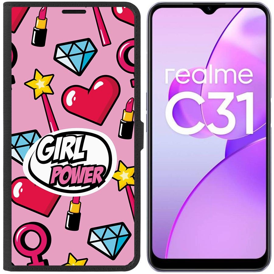 

Чехол-книжка Eco Book для Realme C31 Girl Power, Черный