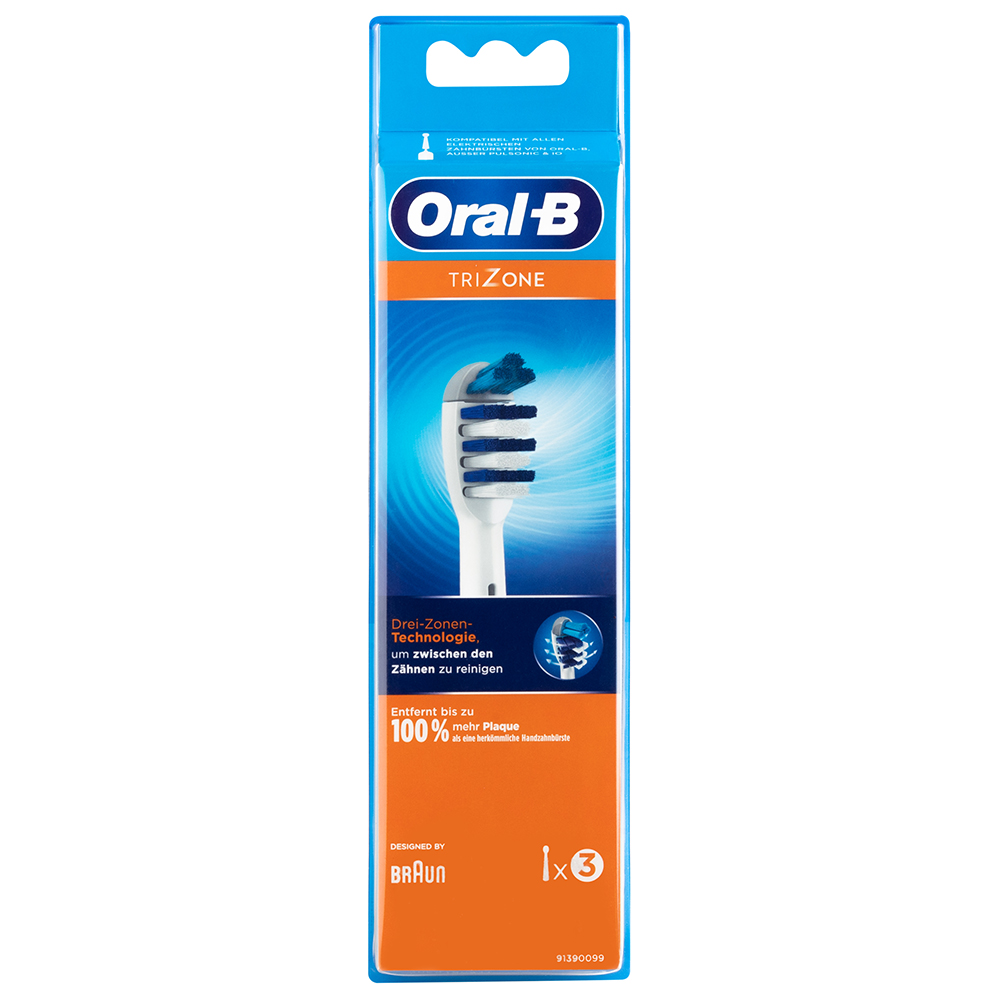 Насадка для электрической зубной щетки Oral-B Trizone, 3 шт. насадка для электрической зубной щетки oral b eb30 3 trizone