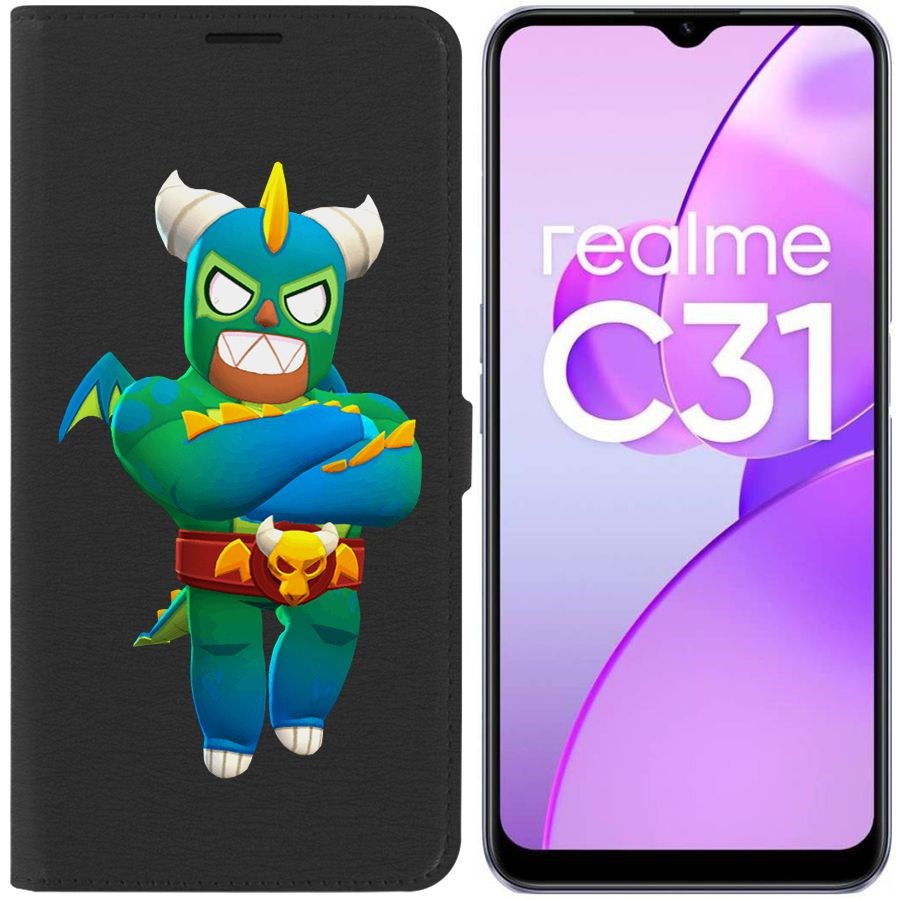 

Чехол-книжка Eco Book для Realme C31 Brawl Stars-Эль Дракон Вердозо