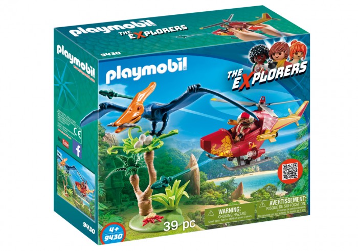 фото Конструктор playmobil dinos вертолёт для приключений с птеродактелем 9430