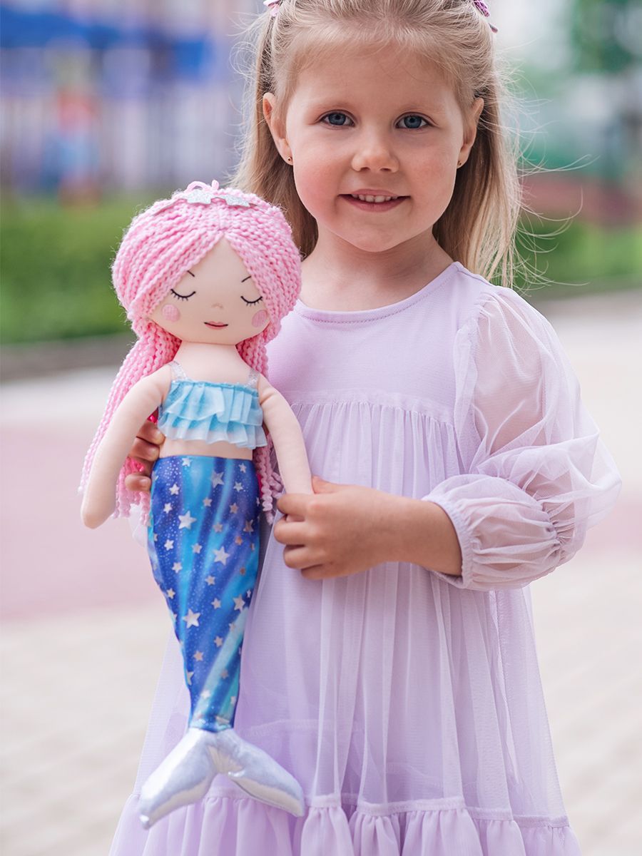 Игрушка для девочек мягкая кукла русалка MAXITOYS MT-CR-D01202304-40 сказочные эльфы раскраска для девочек с наклейками