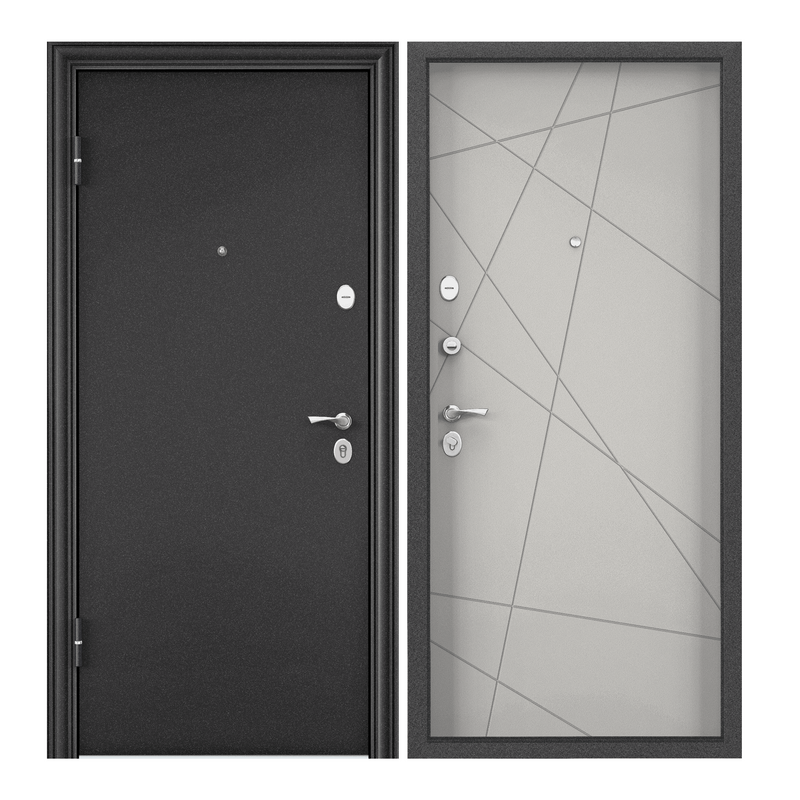 Дверь входная Torex для квартиры металлическая Flat-M 950х2050, левый, серый/белый