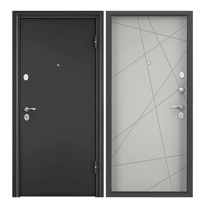Дверь входная Torex для квартиры металлическая Flat-M 860х2050, правый, серый/белый