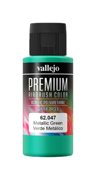 фото Краска для аэрографа vallejo premium color 60ml. 047-metallic green 62.047