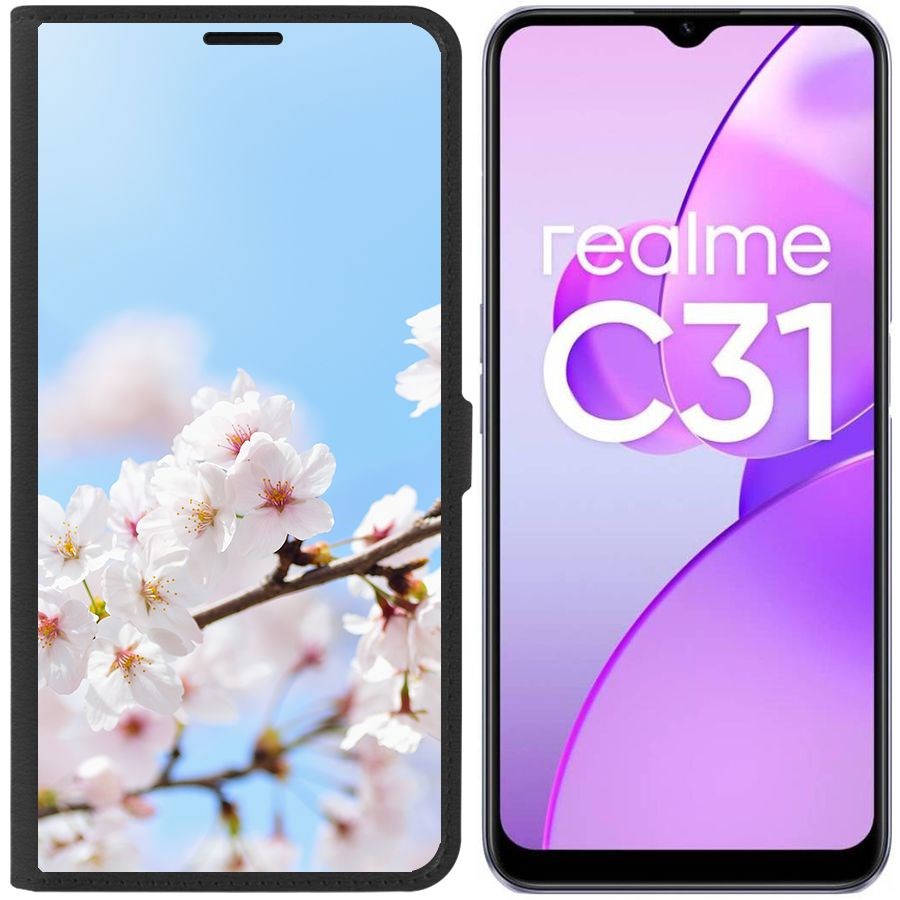 

Чехол-книжка Eco Book для Realme C31 Цветение, Черный