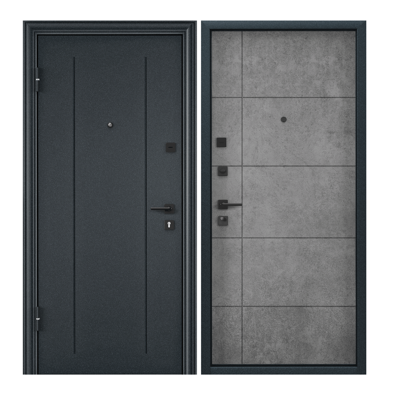 

Дверь входная Torex для квартиры металлическая Flat-M 950х2050, левый, синий/серый, Flat-M