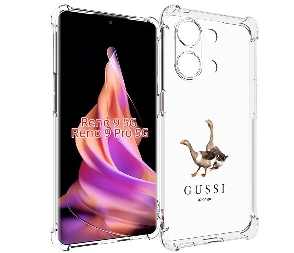 

Чехол MyPads Гусси бренд для Oppo Reno 9/Reno 9 Pro, Прозрачный, Tocco