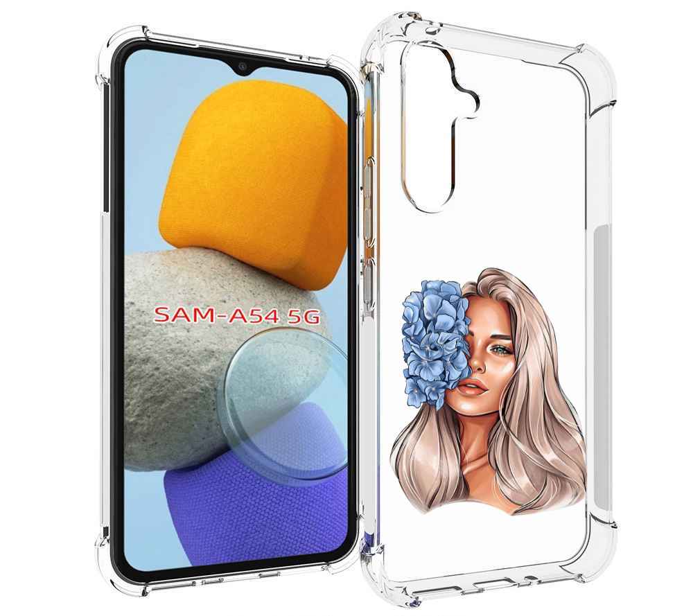 

Чехол MyPads блондинка-с-голубыми-цветами женский для Samsung Galaxy A54, Tocco