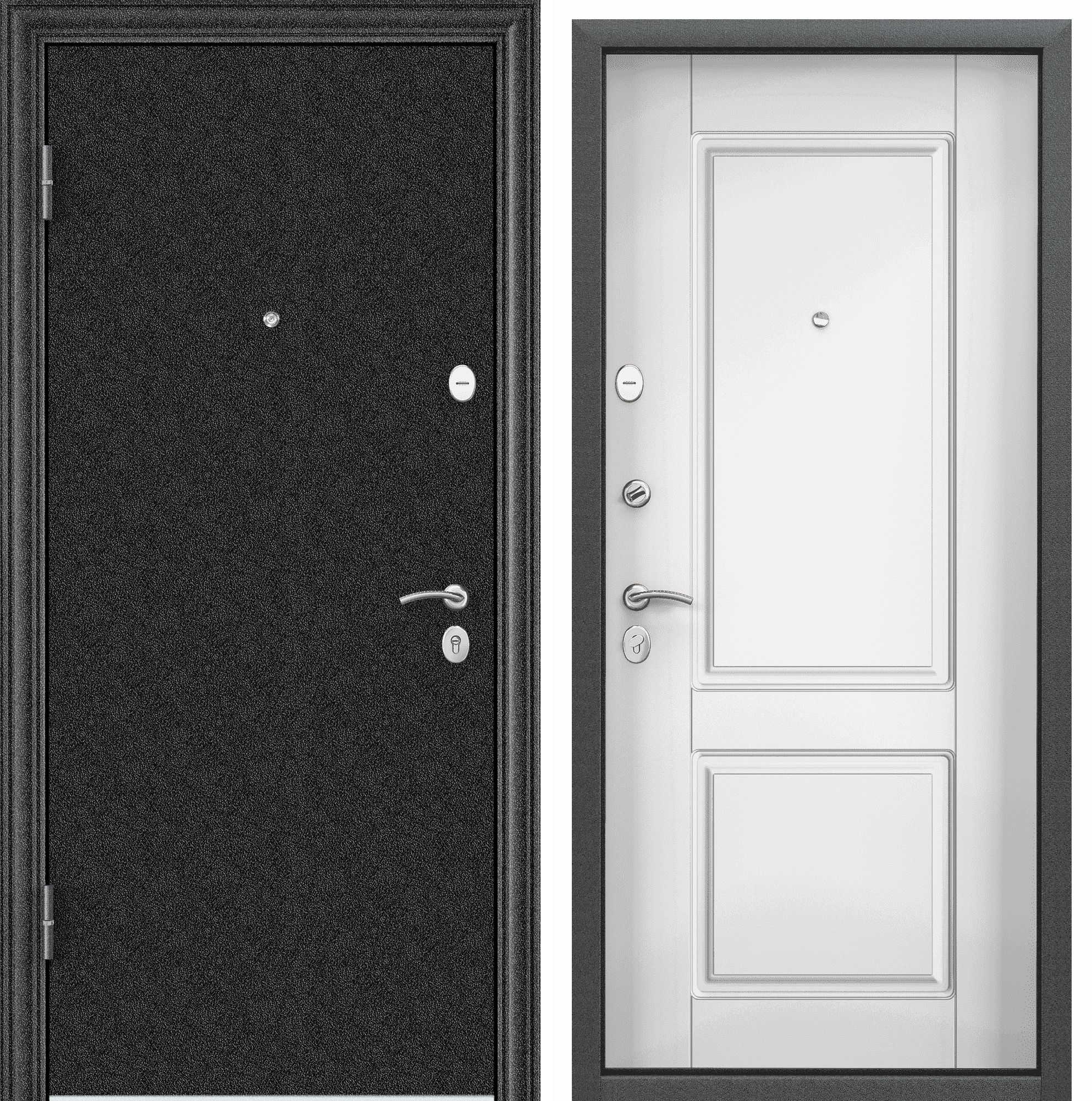 Дверь входная Torex для квартиры металлическая Flat-L 950х2070, левый, черный/белый