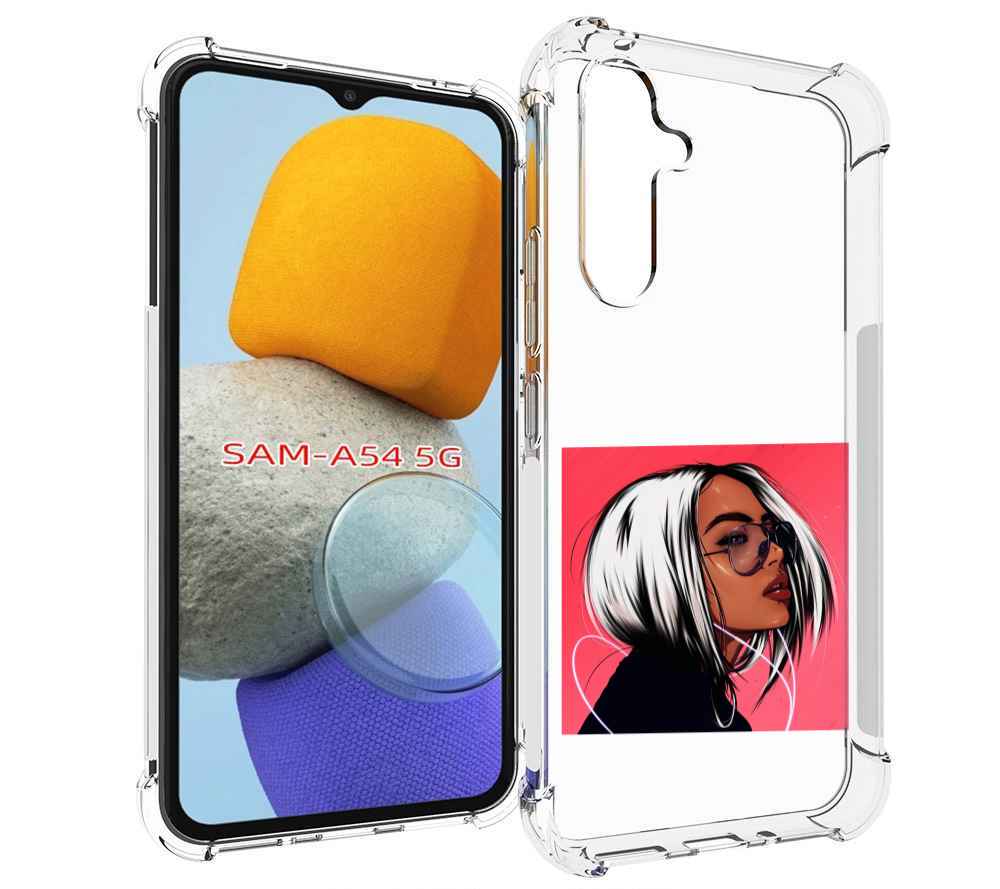 

Чехол MyPads блондинка-в-прозрачных-очках женский для Samsung Galaxy A54, Tocco