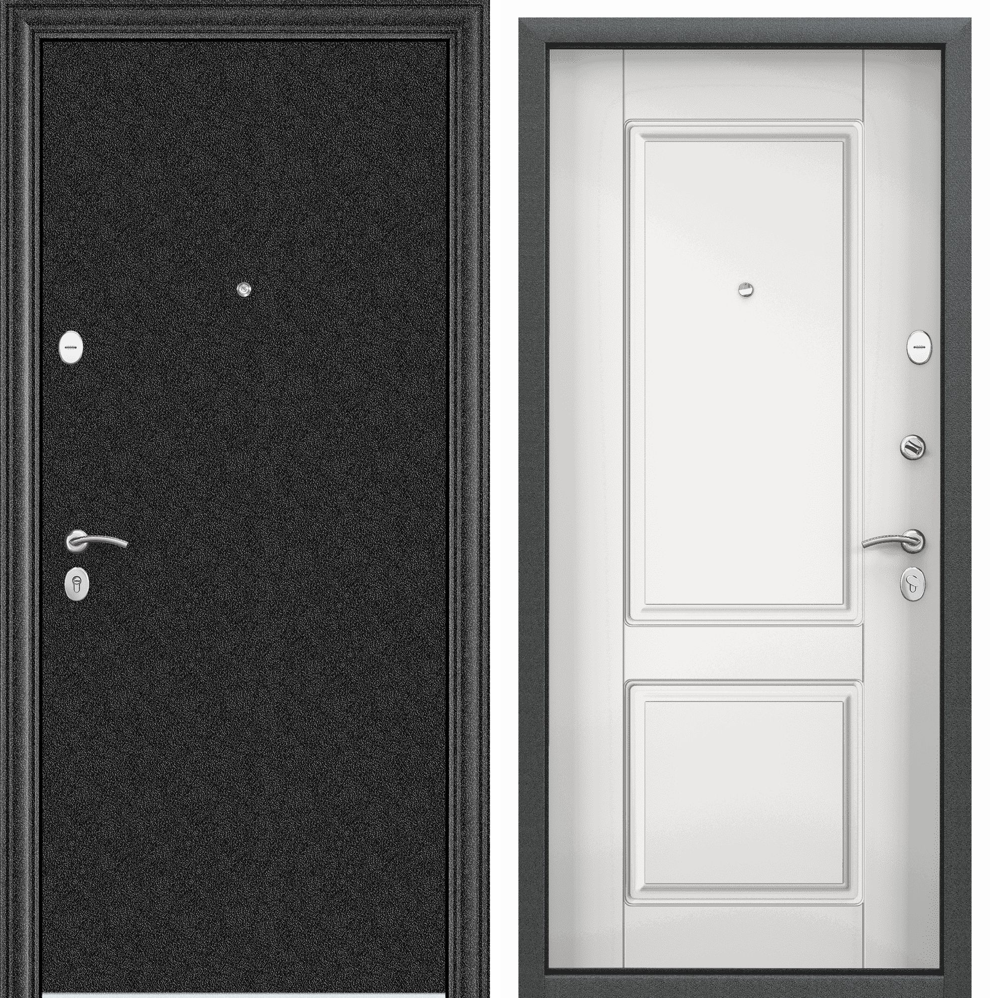 Дверь входная Torex для квартиры металлическая Flat-L 950х2070, правый, черный/белый