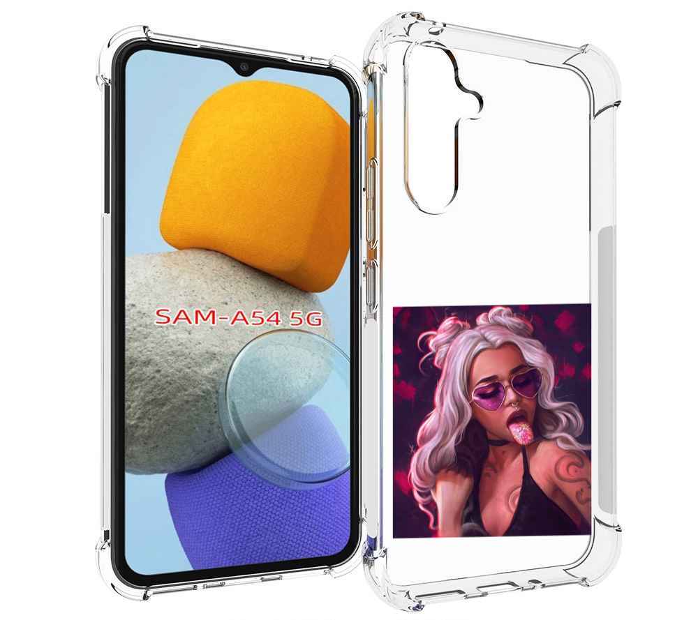 

Чехол MyPads блестящий-язык женский для Samsung Galaxy A54, Tocco