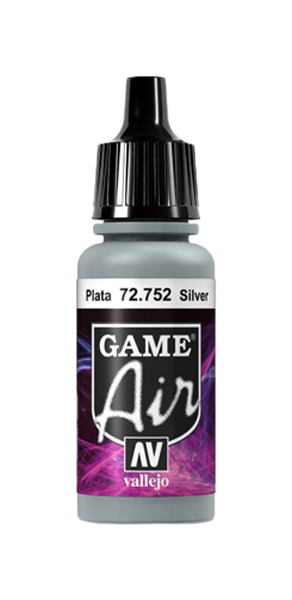 фото Краска для аэрографа vallejo game air 752-17ml. silver 72.752