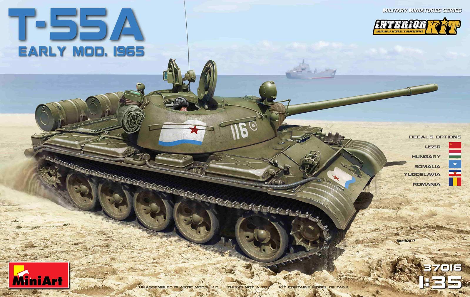 фото Сборная модель miniart 1/35 советский танк т-55 ранняя версия 1965 г. с интерьером 37016