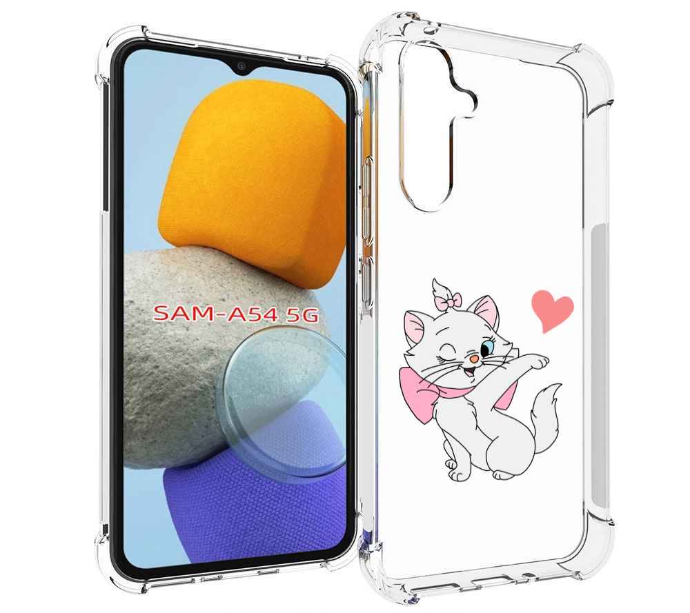 

Чехол MyPads белая-кошечка-с-сердечком женский для Samsung Galaxy A54, Tocco