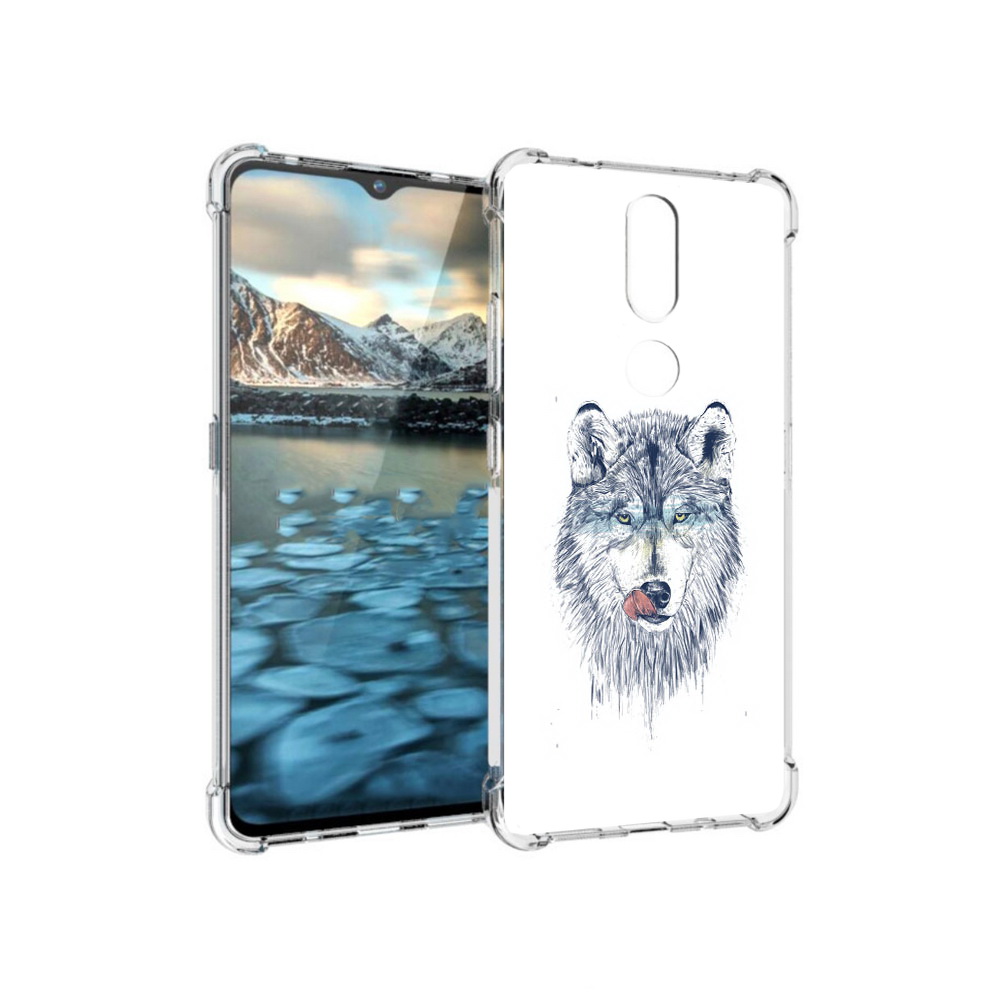 

Чехол MyPads Tocco для Nokia 2.4 голодгый волк (PT227049.107.292), Прозрачный, Tocco