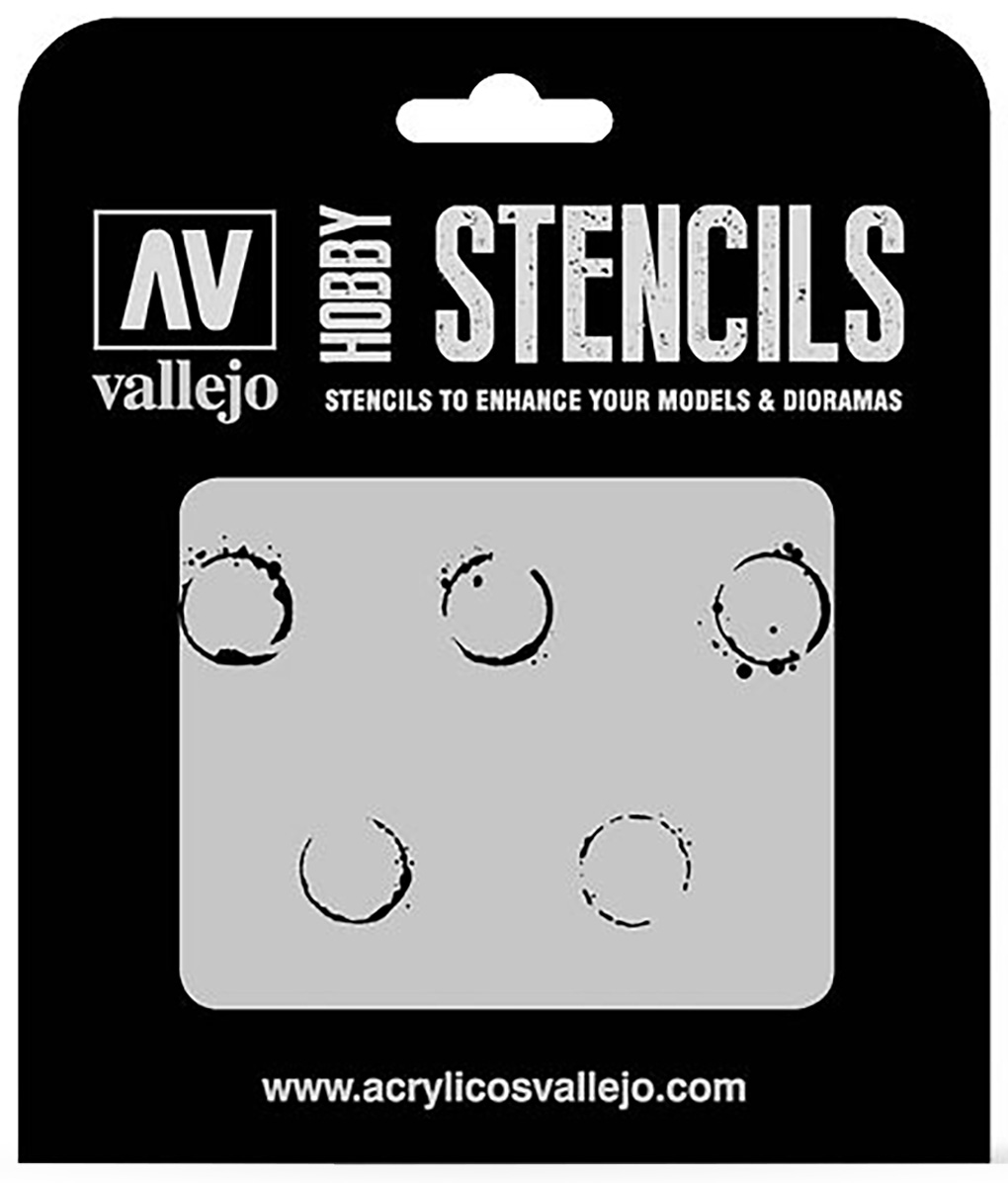 фото Трафареты для покраски аэрографом vallejo hobby stencils: drum oil markings 1/35 st-afv002