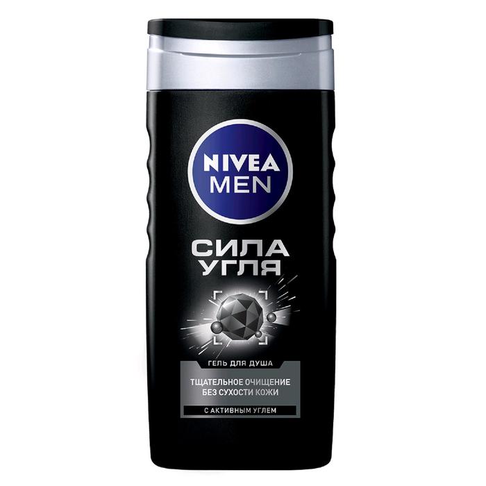 фото Гель для душа nivea shower men сила угля, 250 мл nobrand