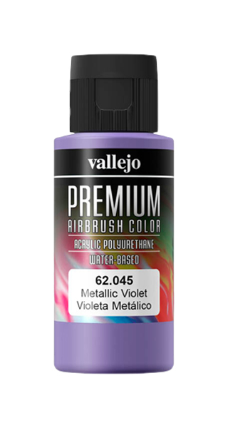 фото Краска для аэрографа vallejo premium color 60ml. 045-metallic violet 62.045