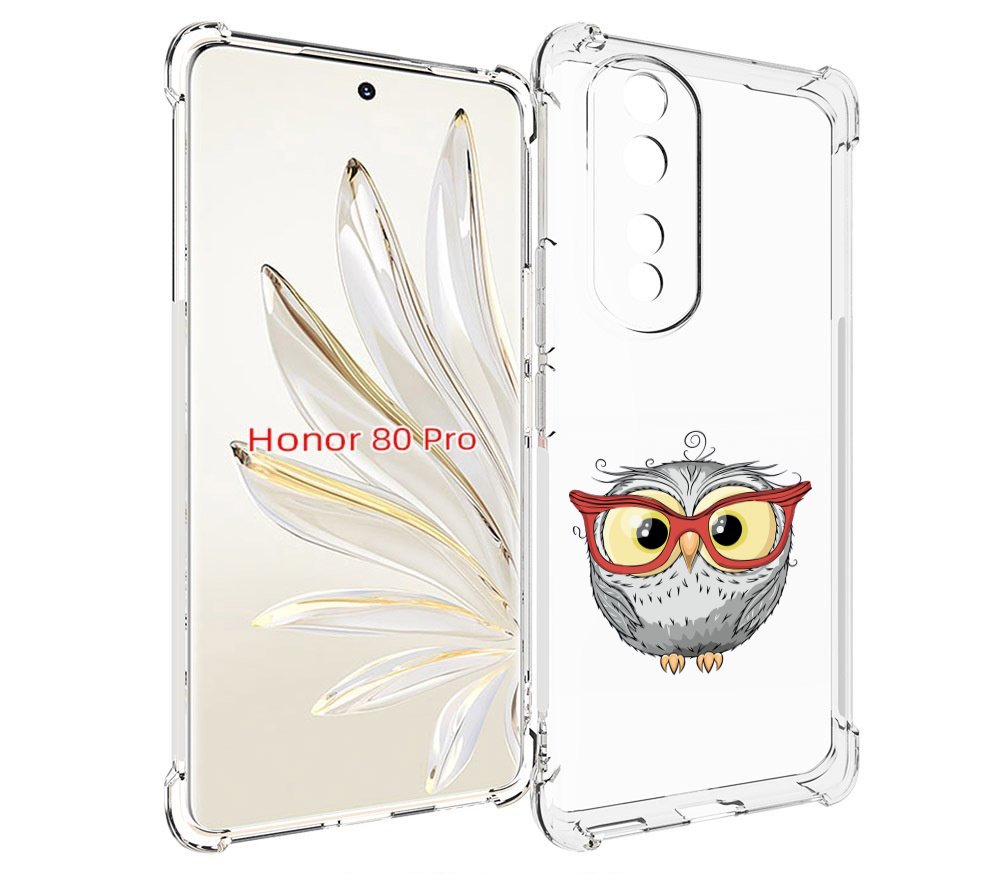 

Чехол MyPads сова-в-красных-очках для Honor 80 Pro, Прозрачный, Tocco