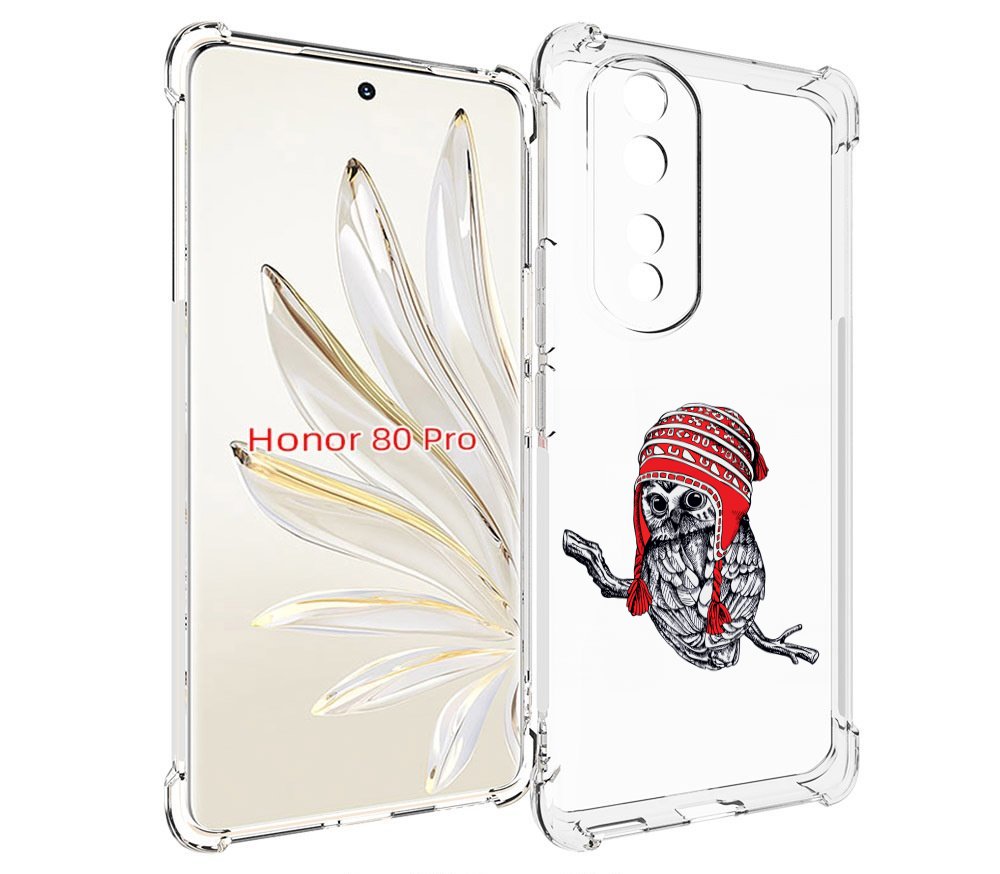 

Чехол MyPads сова-в-красной-шапке-на-веточке для Honor 80 Pro, Прозрачный, Tocco