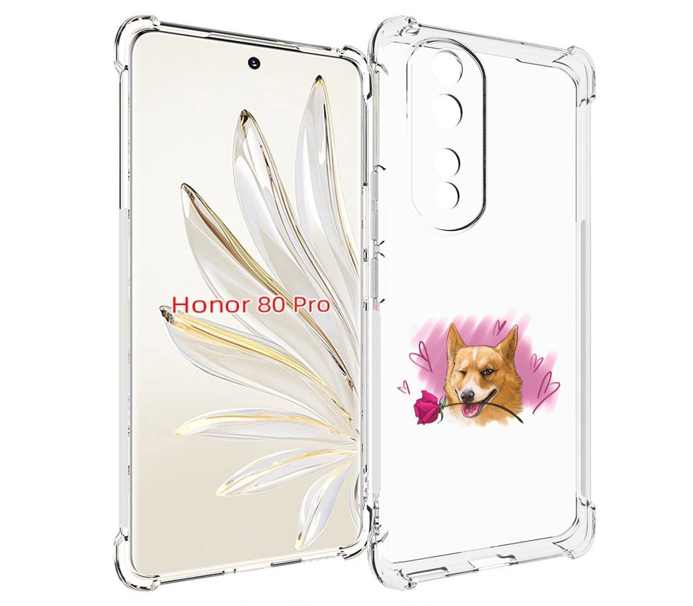 

Чехол MyPads собачка-с-розочкой для Honor 80 Pro, Прозрачный, Tocco
