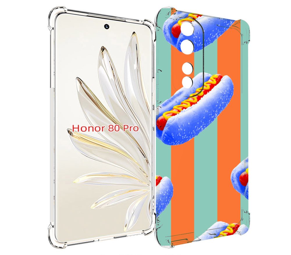 

Чехол MyPads синие хотдоги для Honor 80 Pro, Прозрачный, Tocco