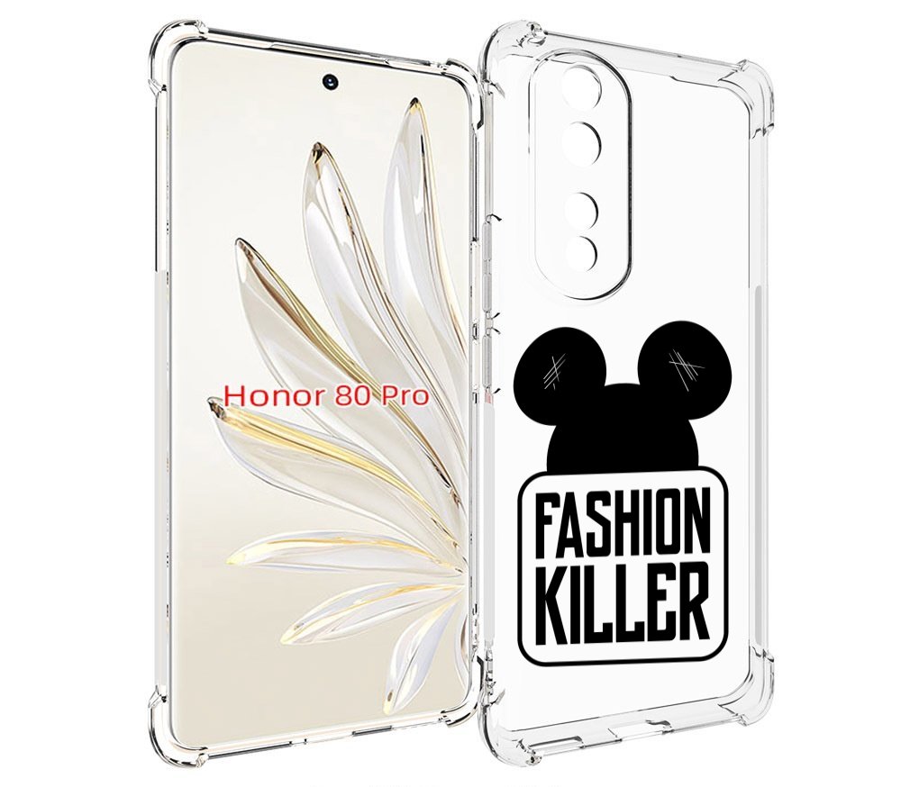 

Чехол MyPads силуэт-микки-мауса для Honor 80 Pro, Прозрачный, Tocco