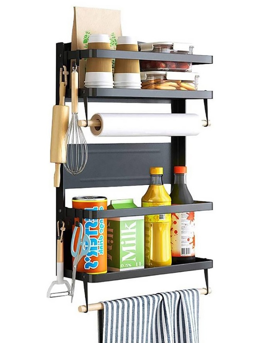 фото Кухонная стойка-органайзер магнитный на холодильник storage rack 17bkrs orisma