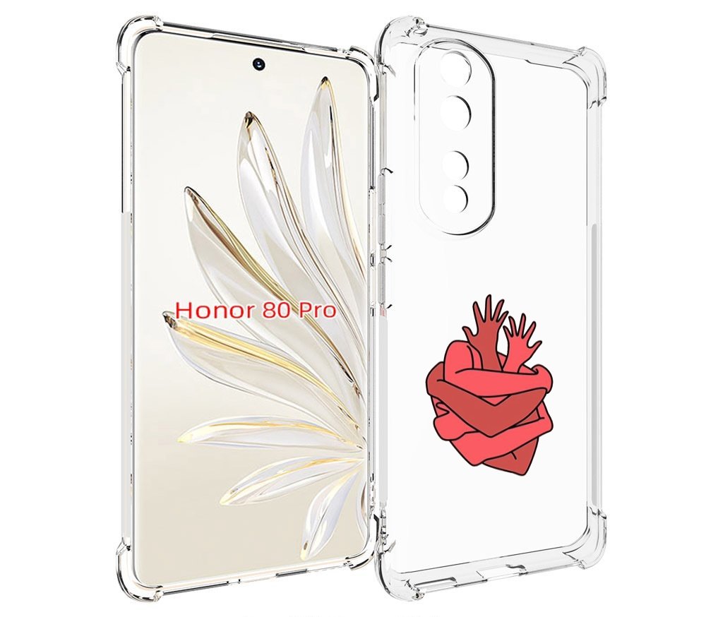 

Чехол MyPads сердце из ручек для Honor 80 Pro, Прозрачный, Tocco