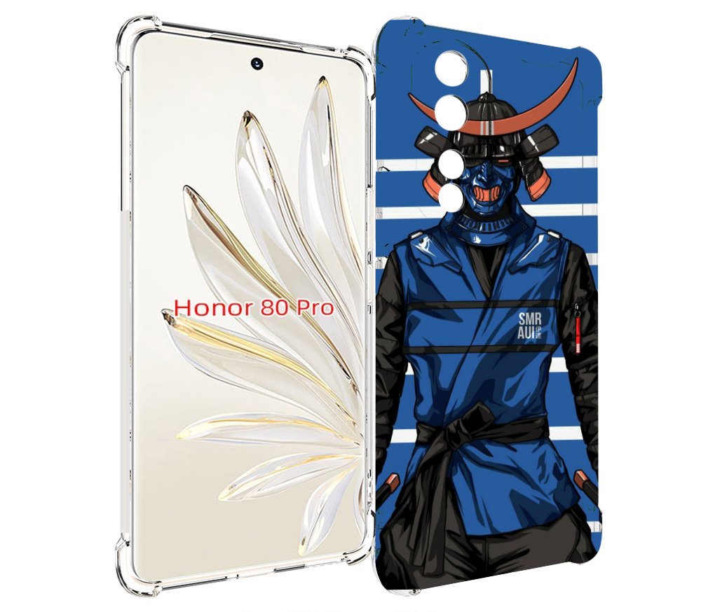 

Чехол MyPads самурай в синей форме для Honor 80 Pro, Прозрачный, Tocco