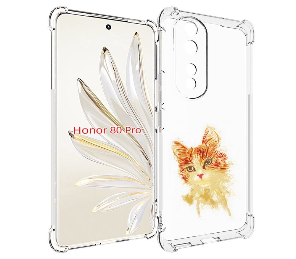 

Чехол MyPads рыжий кот для Honor 80 Pro, Прозрачный, Tocco