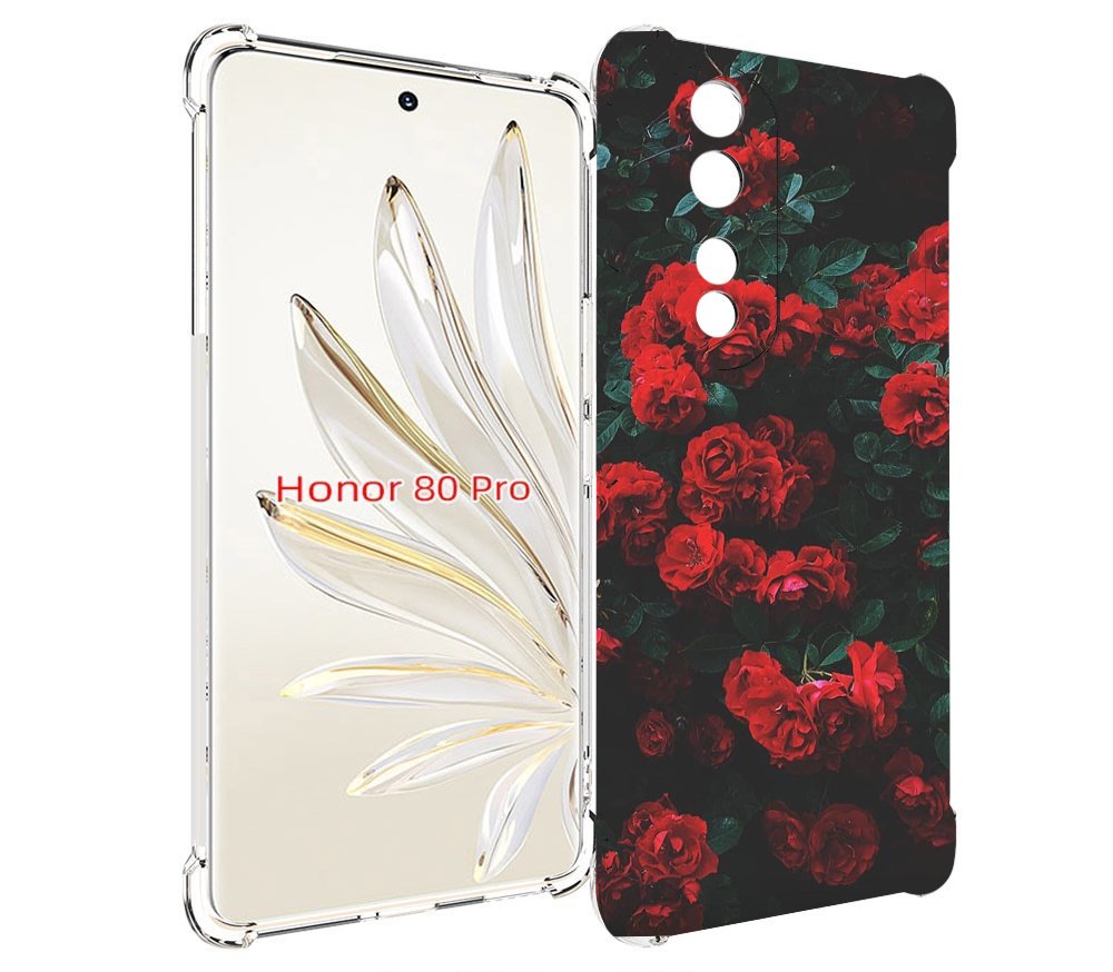 

Чехол MyPads розы-в-листьях для Honor 80 Pro, Прозрачный, Tocco