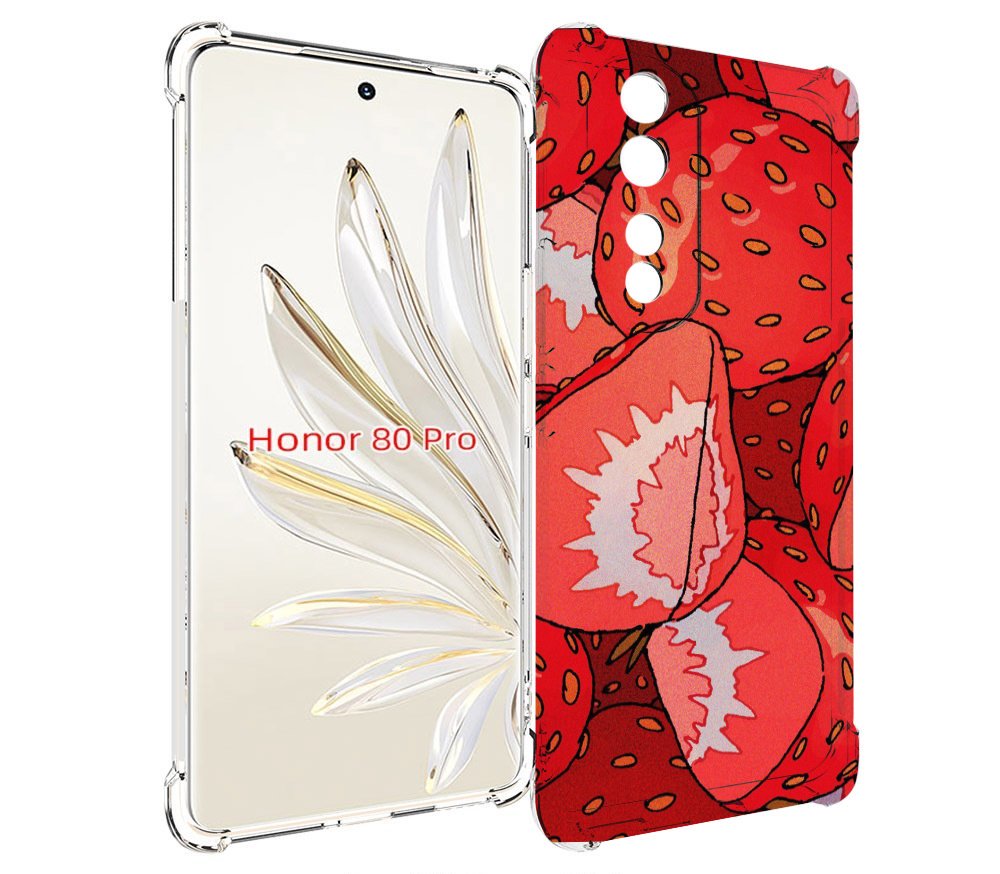 

Чехол MyPads рисованная-клубника для Honor 80 Pro, Прозрачный, Tocco