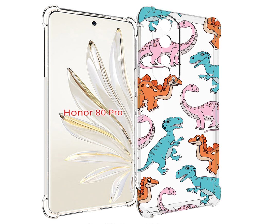 

Чехол MyPads разные-динозаврики для Honor 80 Pro, Прозрачный, Tocco