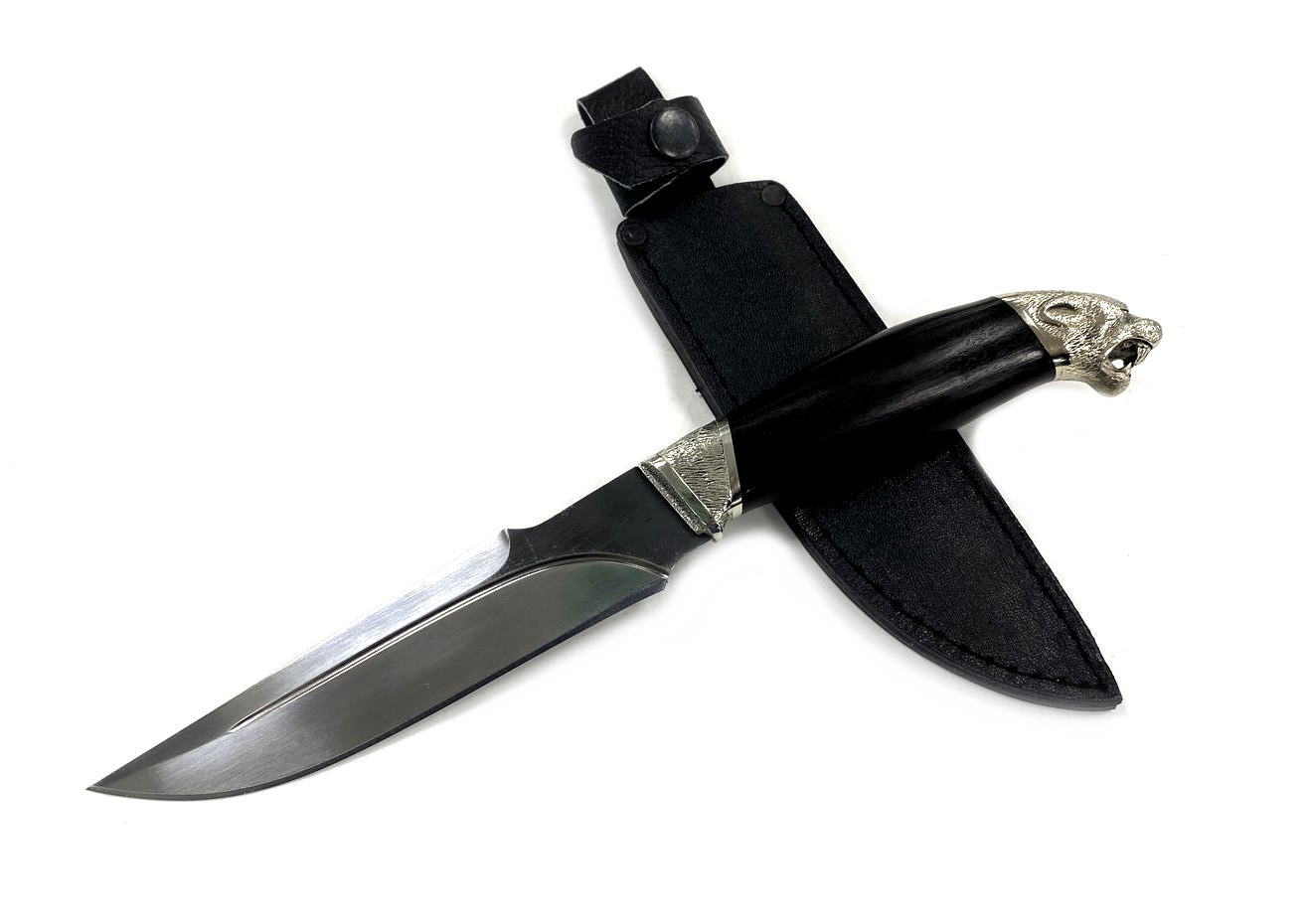 Нож Булат Пума, кованая Х12МФ, черный граб с навершием