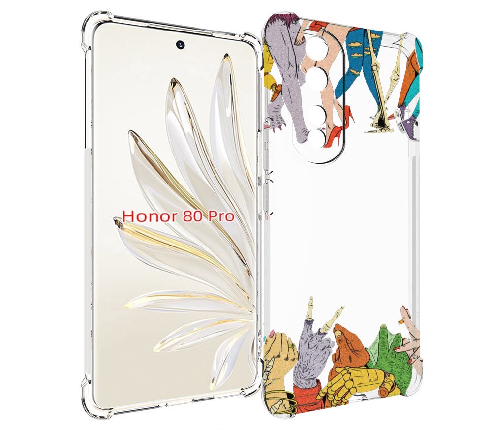 

Чехол MyPads разные персонажи пальчики для Honor 80 Pro, Прозрачный, Tocco